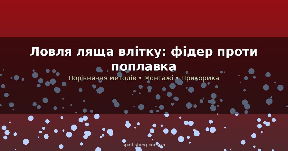 Ловля ляща влітку: фідер проти поплавка — що обрати і чому